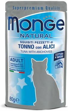 Natural Pezzetti di Tonno con Alici per Gatti Adulti 80 g