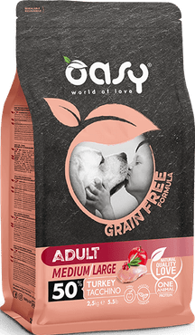 Grain Free Dog Formula Adult Medium Large Cibo Secco per Cani Senza Cereali Gusto Tacchino 2.5 kg