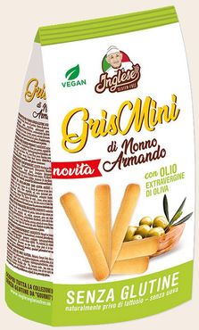 Inglese Gris Mini Grissini all'Olio Extravergine d'Oliva Senza Glutine 60 g