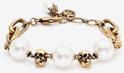Pearl-like Skull Chain Bracelet - Item 651258J160Z4039