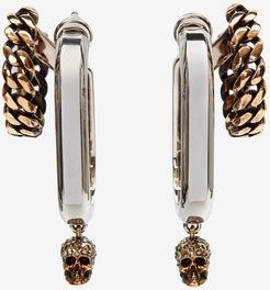 Double Hoop Chain and Skull Earrings - Item 659646J160Z1334