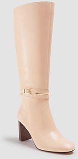 Isabella Leather Buckle Heeled Boots