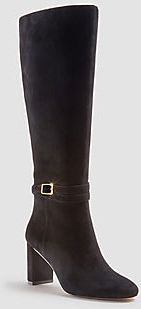 Isabella Suede Buckle Heeled Boots
