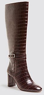 Isabella Embossed Leather Buckle Boots