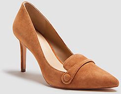 Maryanne Suede Button Loafer Pumps