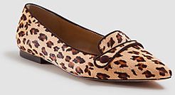 January Leopard Print Haircalf Button Flats