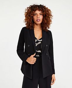The Petite Double Breasted Blazer in Doubleweave