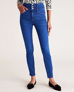 Petite Curvy Sculpting Pocket High Rise Skinny Jeans in Classic Mid Wash