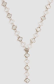Pave Clover Lariat Necklace