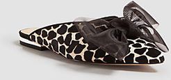 Marvaa Giraffe Print Haircalf Bow Slides