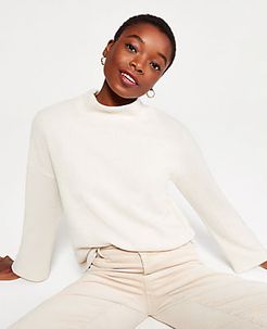 Mock Neck Wide Sleeve Top