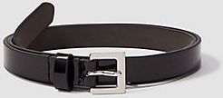 Square Buckle Patent Skinny Belt