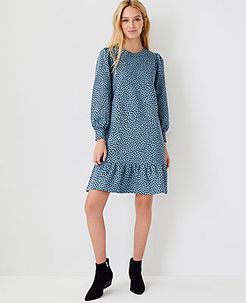 Animal Print Peplum Sweatshirt Dress