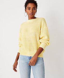 Marled Puff Sleeve Sweater