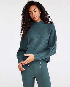 Petite Stitched Mock Neck Sweater