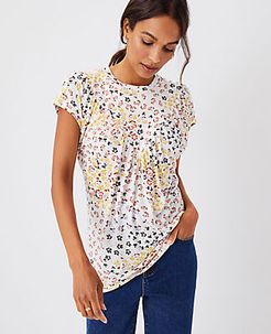 Floral Shoulder Button Top