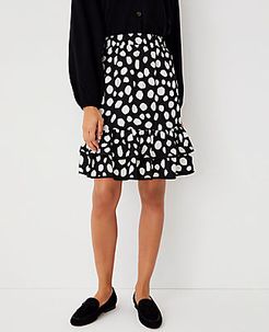 Animal Print Pull On Flounce Skirt