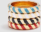 Striped Enamel Stackable Ring Set