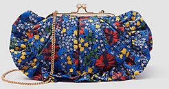 Floral Ruffle Clutch Bag