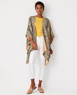 Reversible Leopard Jacquard Poncho