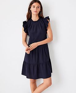 Ruffle Sleeve Tiered Shift Dress