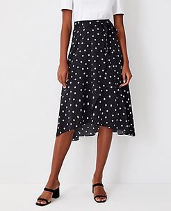 Dotted Wrap Midi Skirt