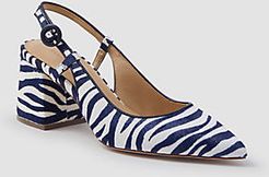 Esme Zebra Print Haircalf Block Heel Slingback Pumps