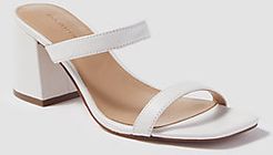 Fiona Leather Two-Strap Block Heel Sandals