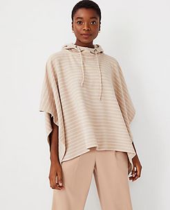 Striped Hoodie Poncho