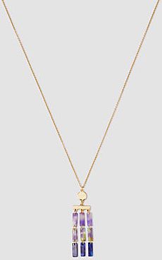 Tortoiseshell Print Bar Pendant Necklace