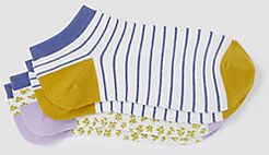 Floral Striped Crew Sock Set