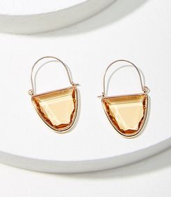 Jeweled Crescent Hoop Earrings