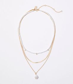 Pearlized Layered Necklace