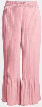 Pleated Wide Leg Crop Pull On Pants