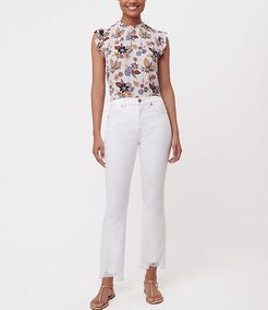 Petite Flare Crop Jeans in White