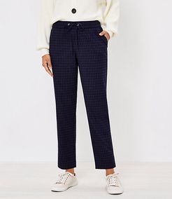 Petite Tapered Pull On Pants in Windowpane Brushed Flannel