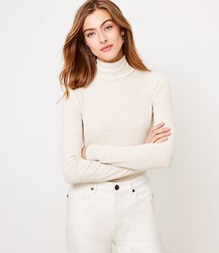 Striped Ribbed Modern Turtleneck Top