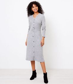 Petite Knotted Button Midi Dress