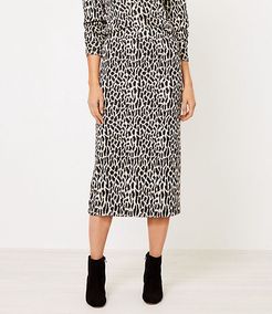 Petite Animal Spotted Pull On Column Skirt