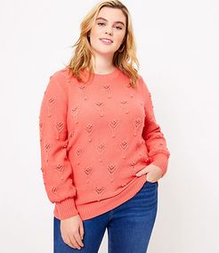 LOFT Plus Bobble Pointelle Sweater