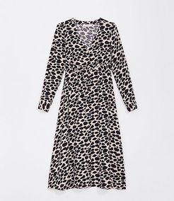 Maternity Cheetah Print Midi Shirtdress