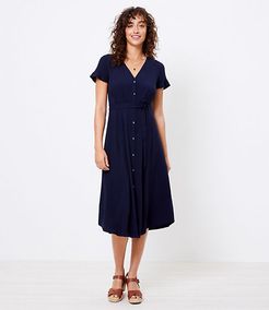 Flutter Sleeve Midi Shirtdress