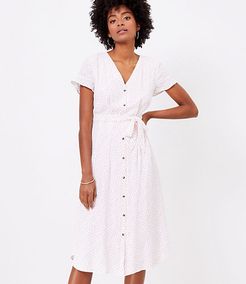 Petite Flecked Flutter Sleeve Midi Shirtdress