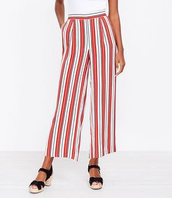 The Petite Pull On Wide Leg Crop Pant in Stripe