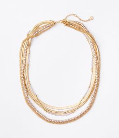 Beaded Layered Chain Necklace
