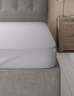 Egyptian Cotton 400 Thread Count Sateen Fitted Sheet - Ash Grey - Single (3 ft)