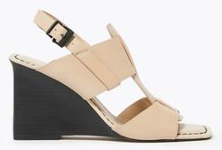 Marks & Spencer Leather Wedge Open Toe Sandals - Stone - US 4.5 (UK 3)