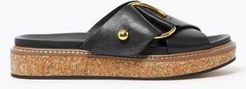 Marks & Spencer Leather Ring Detail Footbed Sandals - Black - US 4.5 (UK 3)