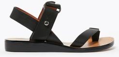 Marks & Spencer Leather Toe Loop Sandals - Black - US 5 (UK 3½)