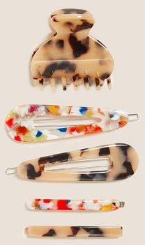 Marks & Spencer 5 Pack Resin Hair Clips - Multi - One Size